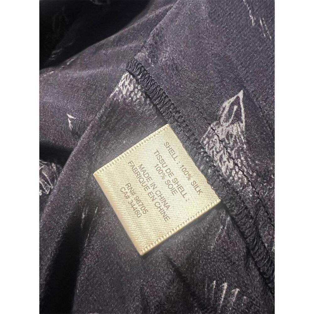 Rebecca Taylor Women's Blue Animal Print Blouse 4 - p2p 21 - Picture 6 of 8